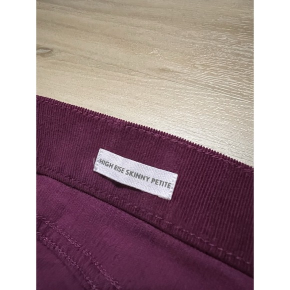 Loft Women's Corduroy Pants High Rise Skinny Petite Size 8 Petite Wine Purple - Picture 6 of 9